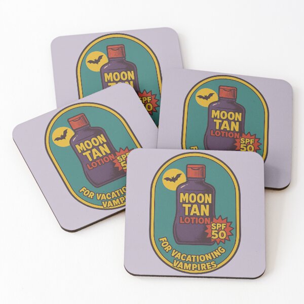 Item preview, Moon Tan Lotion – Funny Vampire Vacation Badge Design designed and sold by hangmeart.