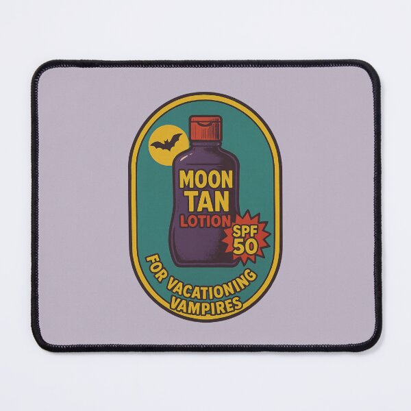 Item preview, Moon Tan Lotion – Funny Vampire Vacation Badge Design designed and sold by hangmeart.