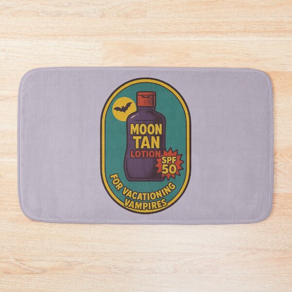 Item preview, Moon Tan Lotion – Funny Vampire Vacation Badge Design designed and sold by hangmeart.