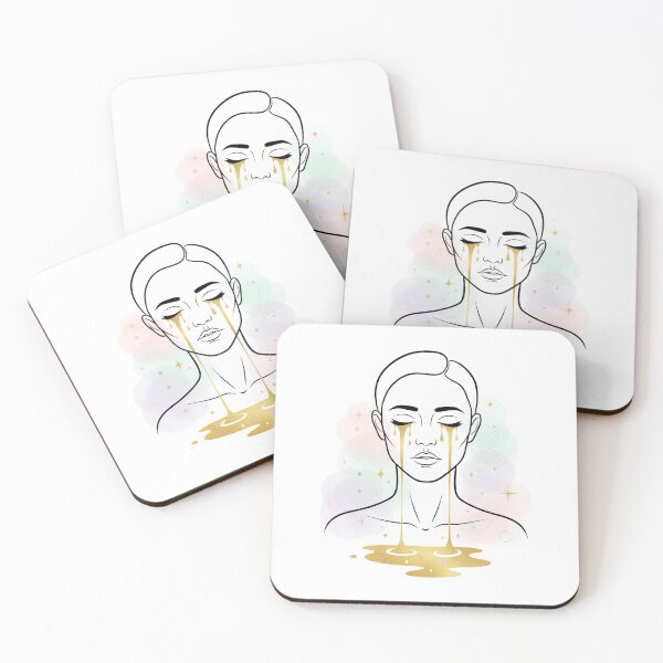 Item preview, Golden Tears - Pastel Minimalist Portrait designed and sold by EsenciaZen.