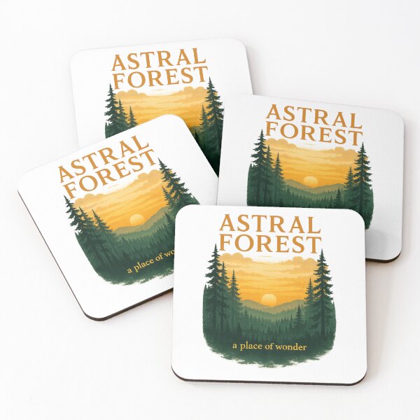 Item preview, Astral Forest Sunset | Enchanted Nature Landscape | Cosmic Dream Poster designed and sold by RedVista.