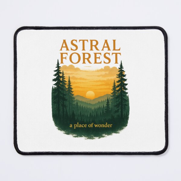 Item preview, Astral Forest Sunset | Enchanted Nature Landscape | Cosmic Dream Poster designed and sold by RedVista.