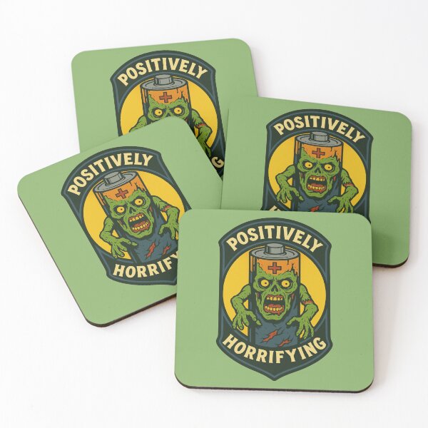 Item preview, Positively Horrifying – Zombie Battery Horror Pun Badge designed and sold by hangmeart.