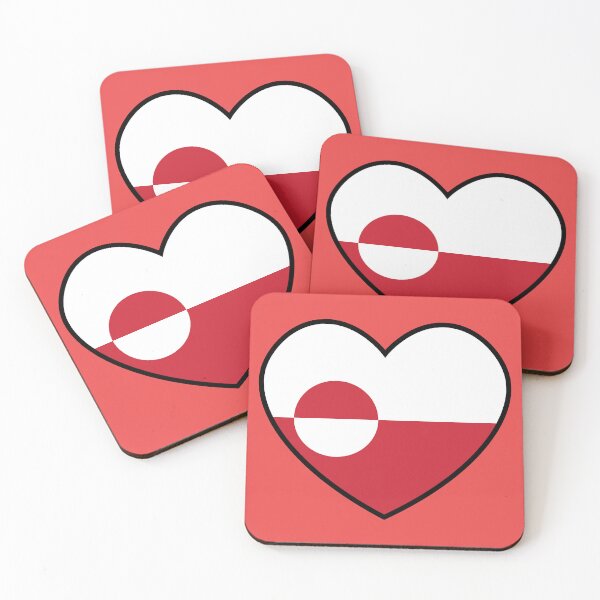 Item preview, Flag Heart - Greenland designed and sold by SpaceJunkLtd.