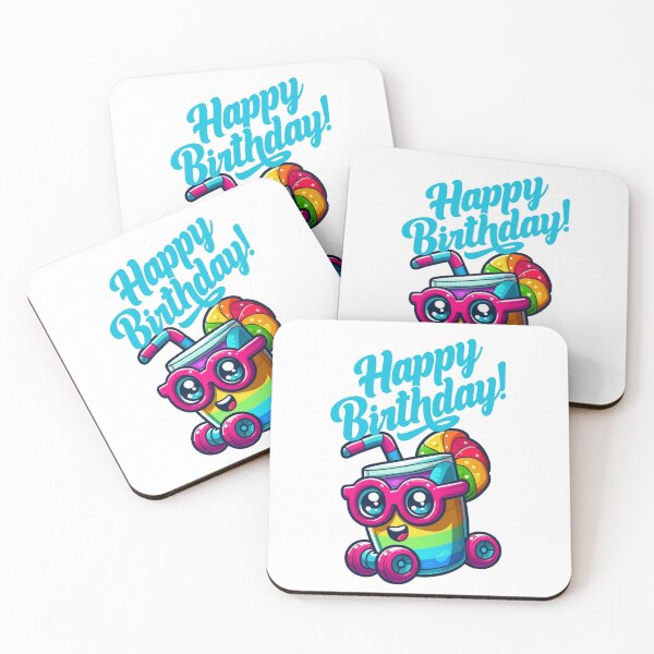 Item preview, Rainbow Drink Kawaii Birthday Cup Rolling Cake Party designed and sold by DibuHumor.