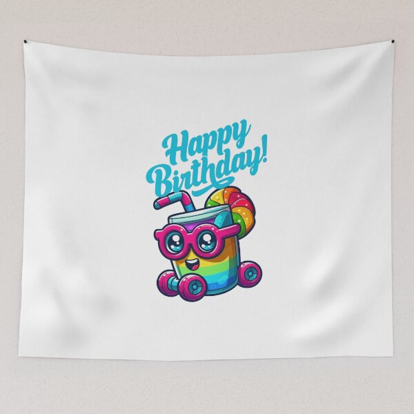 Item preview, Rainbow Drink Kawaii Birthday Cup Rolling Cake Party designed and sold by DibuHumor.