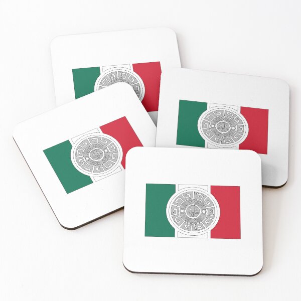 Item preview, Mexican Flag Aztec Calendar Crossover Mexican Heritage designed and sold by the Zarock Shop.