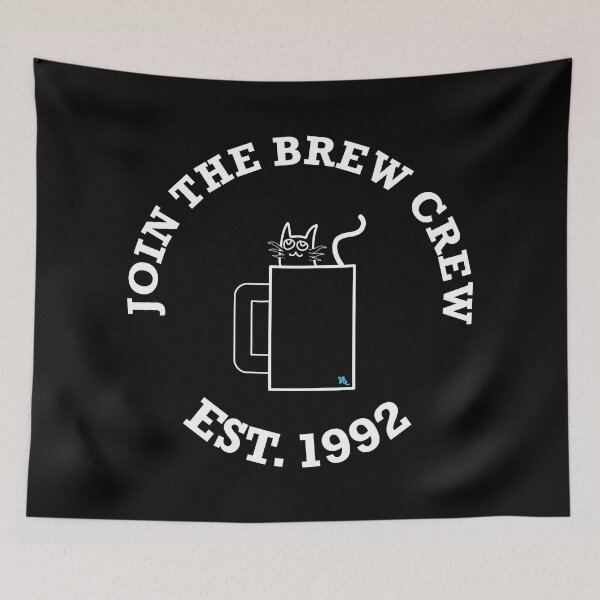 Item preview, Brew Crew White Cat designed and sold by chowlet.