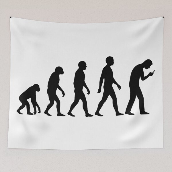 Item preview, Evolution of Scrolling – Minimalist Tech Addiction Silhouette Design designed and sold by getpressedshirt.
