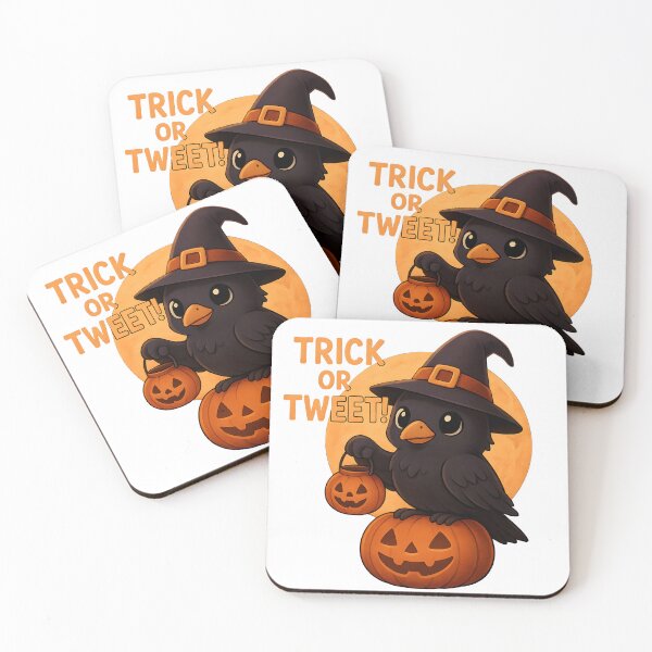 Item preview, Trick or Tweet – Cute Raven Witch Halloween Design | Funny Bird Pumpkin Art designed and sold by NatureNookTees.