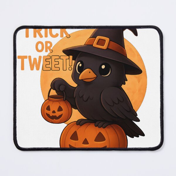 Item preview, Trick or Tweet – Cute Raven Witch Halloween Design | Funny Bird Pumpkin Art designed and sold by NatureNookTees.