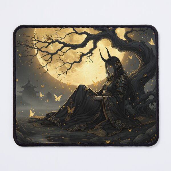 Item preview, Golden Horned Shinobi Under Moonlit Tree designed and sold by MimeNocturne.