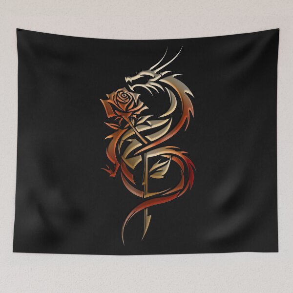 Item preview, Rose Guardian Dragon Emblem — Tribal Red Tattoo Design designed and sold by TriForceDesign.