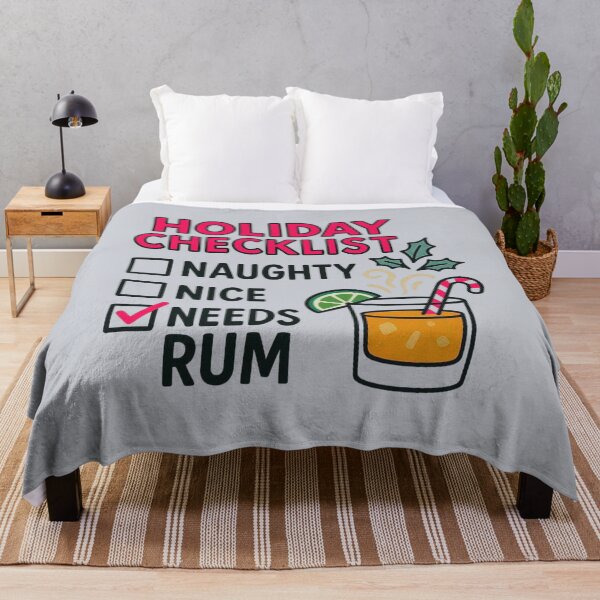 Item preview, Naughty Nice Needs Rum – Funny Christmas Design designed and sold by QuelCraft2025.