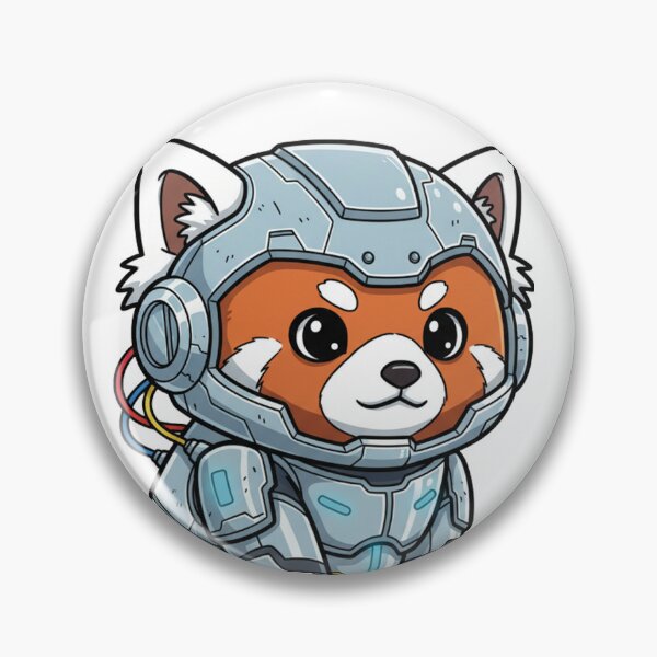 Item preview, Cute Red Panda Cyborg Futuristic Robot Illustration designed and sold by sanjustudio.