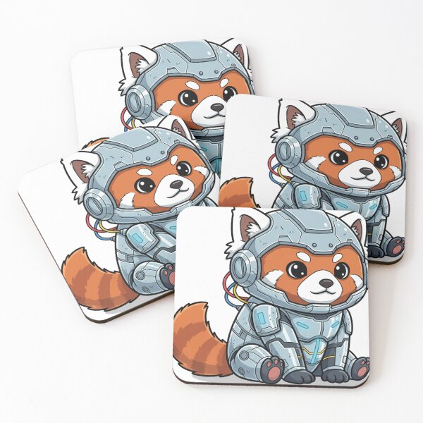 Item preview, Cute Red Panda Cyborg Futuristic Robot Illustration designed and sold by sanjustudio.