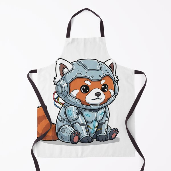 Item preview, Cute Red Panda Cyborg Futuristic Robot Illustration designed and sold by sanjustudio.