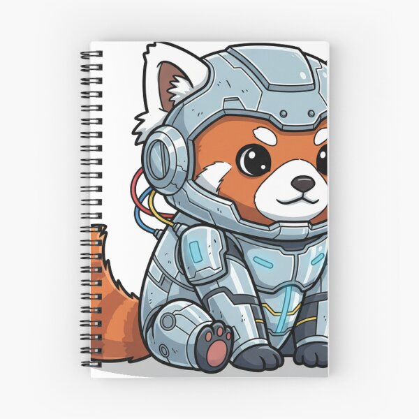 Item preview, Cute Red Panda Cyborg Futuristic Robot Illustration designed and sold by sanjustudio.