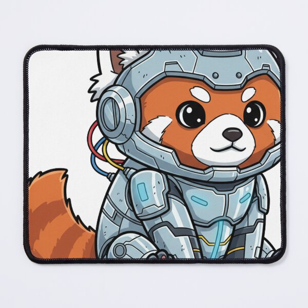 Item preview, Cute Red Panda Cyborg Futuristic Robot Illustration designed and sold by sanjustudio.