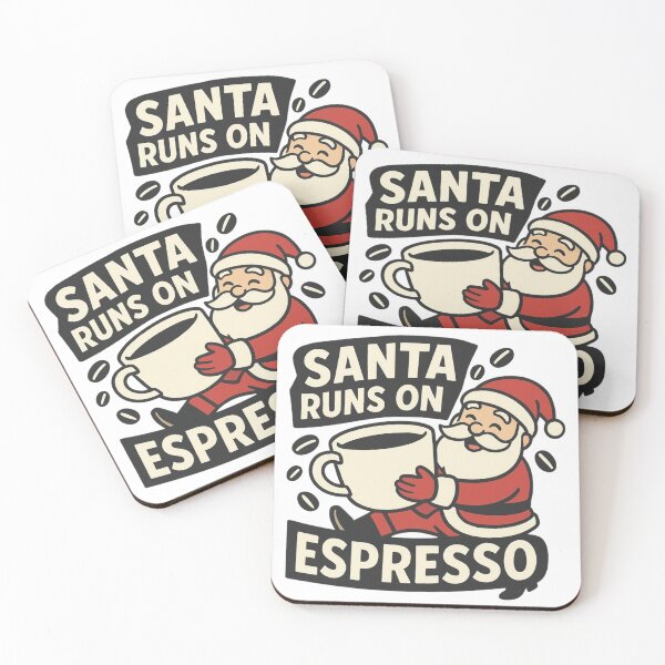 Item preview, Santa Runs on Espresso – Coffee Lover Christmas Gift designed and sold by QuelCraft2025.