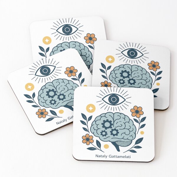Item preview, Mind Bloom Vision – Brain + Spiritual Eye Illustration by Nataly Gattamelati designed and sold by natalygattamelati.