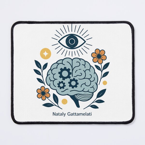Item preview, Mind Bloom Vision – Brain + Spiritual Eye Illustration by Nataly Gattamelati designed and sold by natalygattamelati.