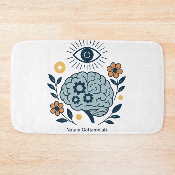 Item preview, Mind Bloom Vision – Brain + Spiritual Eye Illustration by Nataly Gattamelati designed and sold by natalygattamelati.