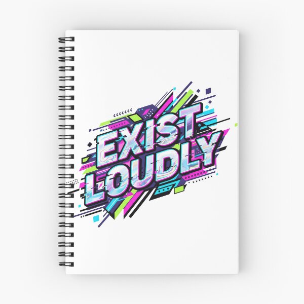 Item preview,  EXIST LOUDLY – Neon Cyberpunk Streetwear Typography designed and sold by Happyfreedom.