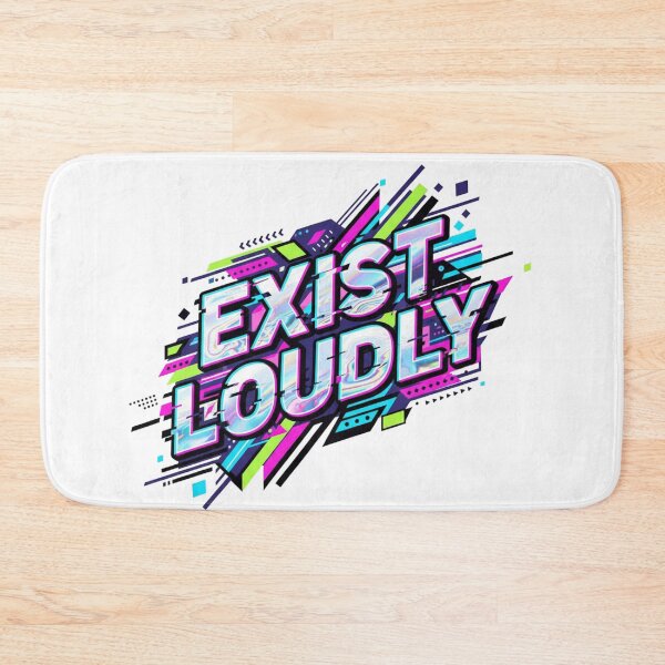 Item preview,  EXIST LOUDLY – Neon Cyberpunk Streetwear Typography designed and sold by Happyfreedom.