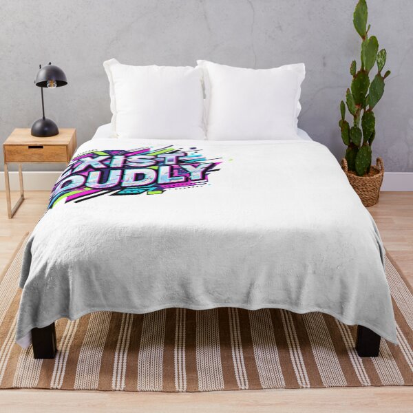 Item preview, EXIST LOUDLY – Neon Cyberpunk Streetwear Typography designed and sold by Happyfreedom.
