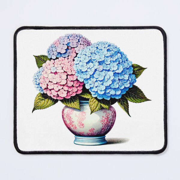 Item preview, Vibrant Hydrangea Bouquet in Ornate Vase designed and sold by LanaGustavsson.