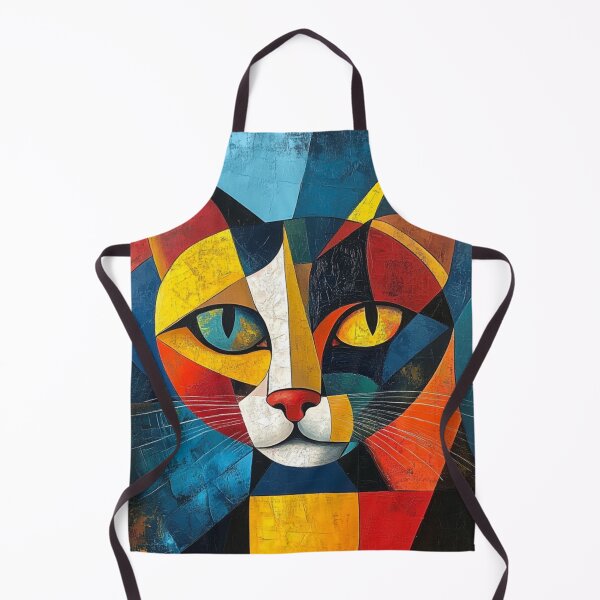 Item preview, Cubist Cat Portrait -- Abstract Geometric Colorful Cat Art designed and sold by Pawsterpiece Art.