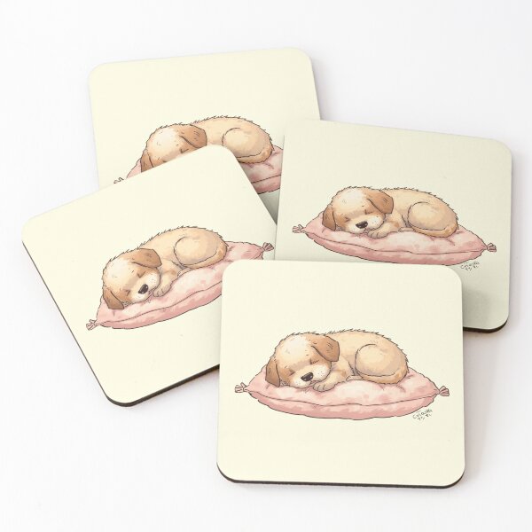 Item preview, Kawaii Puppy Sleeping on Pillow – Cute Chibi Dog Sticker for Pet Lover designed and sold by Moon's Arts.
