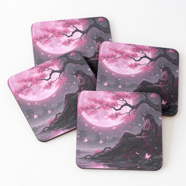 Item preview, Demon Samurai Sakura Dark Fantasy Pink Art designed and sold by MimeNocturne.