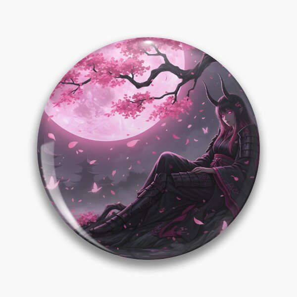 Item preview, Demon Samurai Sakura Dark Fantasy Pink Art designed and sold by MimeNocturne.