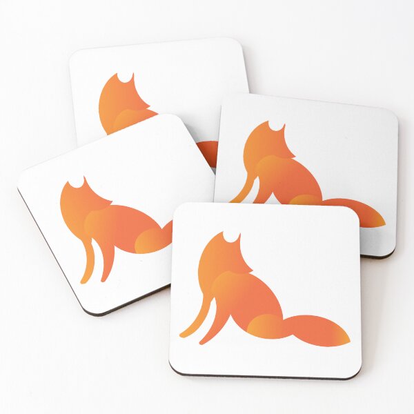 Item preview, Minimalist Sitting Fox or Wolf Silhouette - Gradient Orange Wildlife Art designed and sold by Abaseen.
