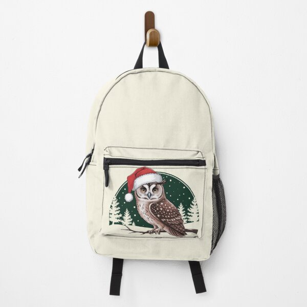 Item preview, Christmas Owl in Santa Hat | Festive Night Forest Art designed and sold by WitchyWhisper.