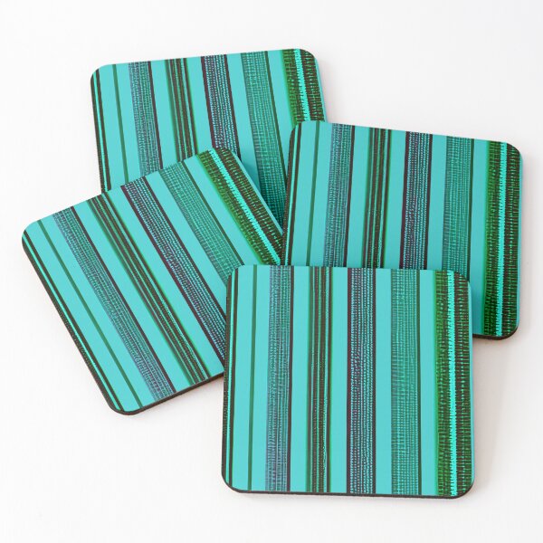 Item preview, Turquoise and Black Vertical Stripes designed and sold by capricedefille.