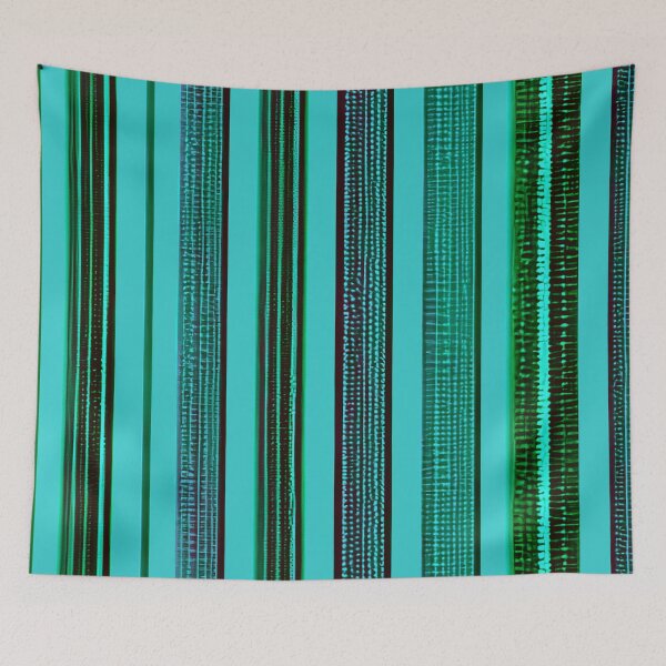 Item preview, Turquoise and Black Vertical Stripes designed and sold by capricedefille.