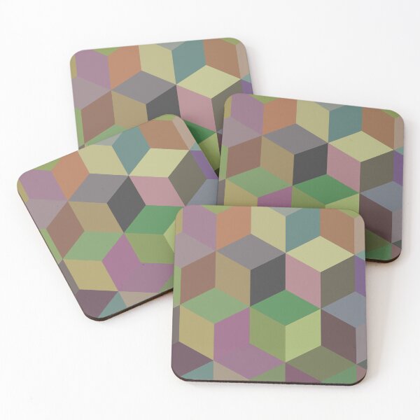 Item preview, Earthy Violet Modern 3D Cubes designed and sold by capricedefille.