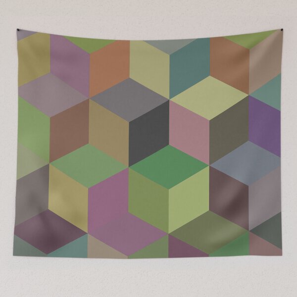 Item preview, Earthy Violet Modern 3D Cubes designed and sold by capricedefille.