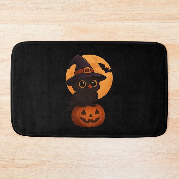 Item preview, “Kawaii Owl Witch on Pumpkin – Cute Halloween Night Cartoon Design” designed and sold by NatureNookTees.