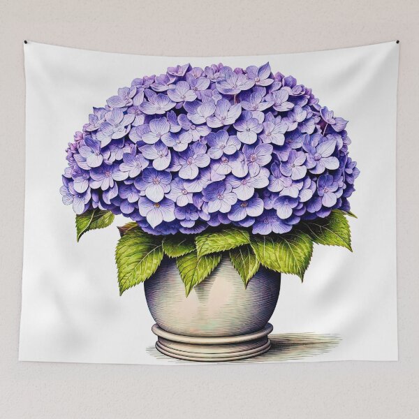 Item preview, Vibrant Hydrangea Bouquet in Ornate Vase designed and sold by LanaGustavsson.