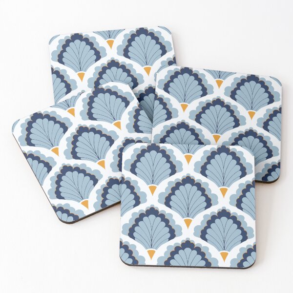 Item preview, Soft Moorish Floral Tile in Sky Blue and Gold Hand Painted Seamless Pattern designed and sold by SGStudio_Thailand.