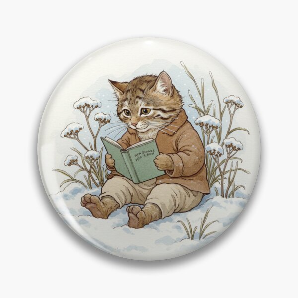 Item preview, Cozy Pallas’s Cat Reading in the Snow designed and sold by Pasteltone.