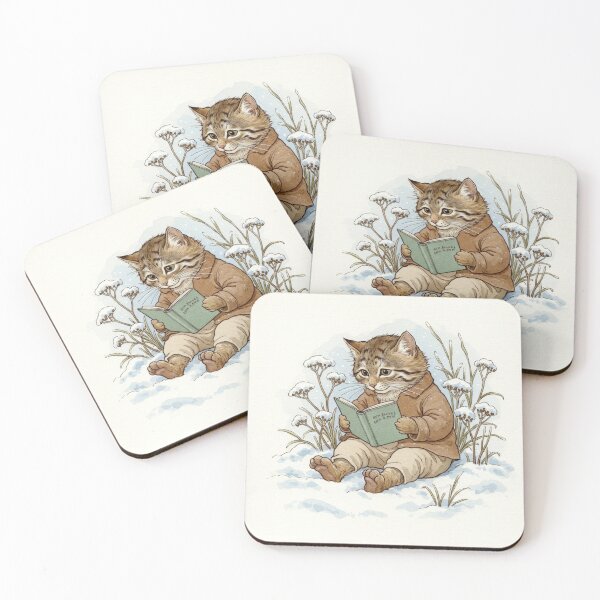 Item preview, Cozy Pallas’s Cat Reading in the Snow designed and sold by Pasteltone.