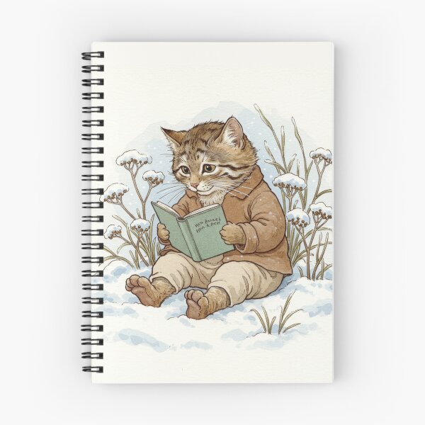 Item preview, Cozy Pallas’s Cat Reading in the Snow designed and sold by Pasteltone.