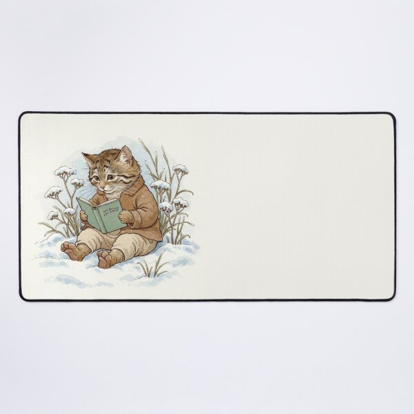 Item preview, Cozy Pallas’s Cat Reading in the Snow designed and sold by Pasteltone.