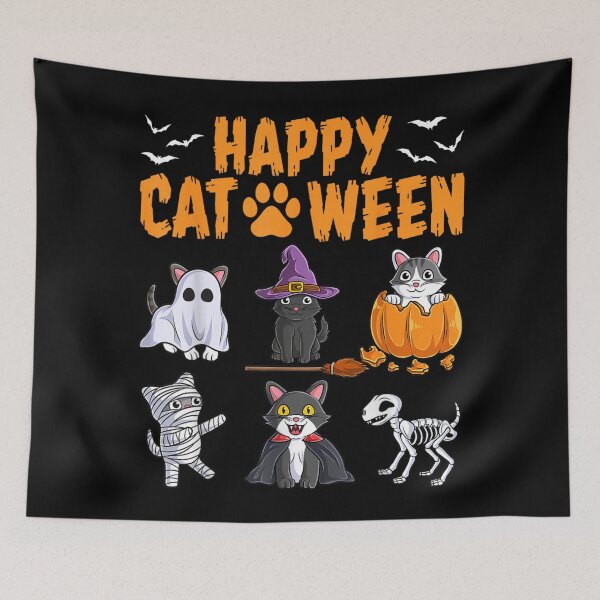 Item preview,  Happy Cat-Ween Cute Halloween Cats Funny Kitten Costume Spooky Season Design designed and sold by RuperDelois.