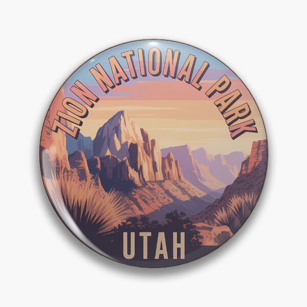 Item preview, Retro Sunset Zion National Park Utah Sticker designed and sold by Horizon Tales.